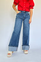 Kris High Rise Cuffed Baggy Wide By Vervet