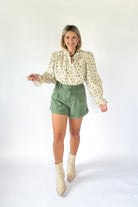 entro floral ivory top