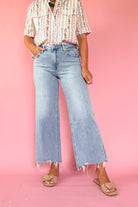 Olivia High Rise Distressed Wide Leg By Vervet